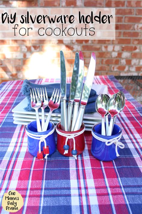Diy Silverware Holder For Cookouts July 4Th Labor Day Memorial Day Etc Diy Silverware Holder For Cookouts July 4Th Labor Day Memorial Day Etc