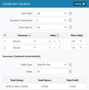 Double Bet Explained How To Calculate It Gg Co Uk Double Bet Explained How To Calculate It Gg Co Uk