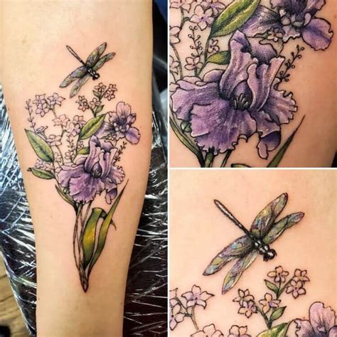 Dragonfly And Flower Tattoo Designs