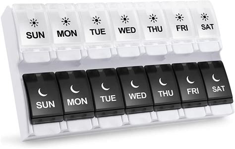 Easy Open Pill Organizer 2 Times A Day Large 7 Day Pill Box Twice A