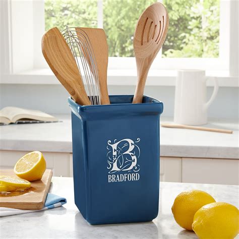 Elegant Monogram Personalized Utensil Holder At Gifts Com