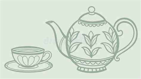 Elegant Teapot And Teacup Vector Illustration Tea Time Vector Design Elegant Teapot And Teacup Vector Illustration Tea Time Vector Design