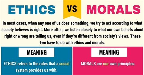Ethics vs Morals: What's the Difference?