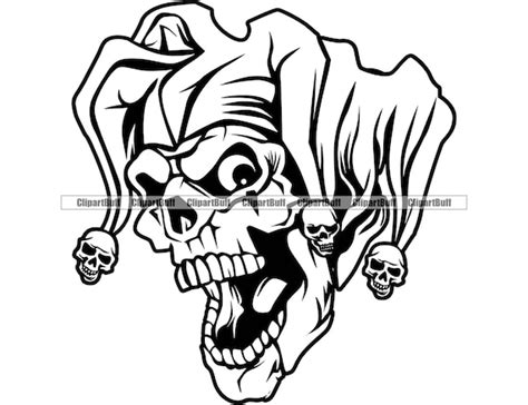 Evil Joker Skull Tattoo Designs