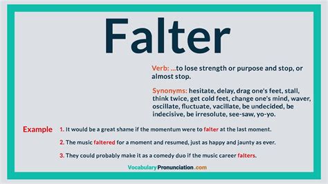 Falter Definition Of Falter By The Free Dictionary
