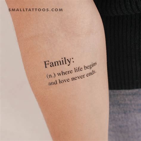 Family Dictionary Description Temporary Tattoo Set Of 3