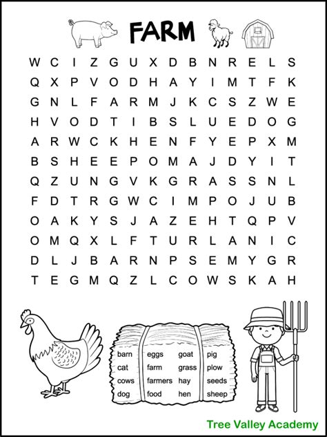 Farm To Plate Worksheet Printable Word Searches