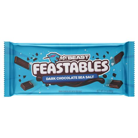 Feastables Mrbeast Sea Salt Dark Chocolate Bar 2 1 Oz 60G 1 Bar Feastables Mrbeast Sea Salt Dark Chocolate Bar 2 1 Oz 60G 1 Bar