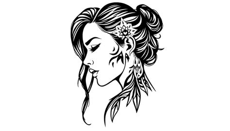 Female Tribal Sidepiece Tattoo