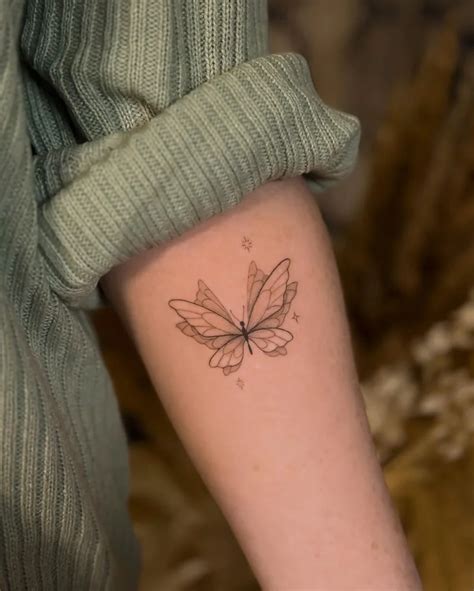 Fine Line Butterfly Tattoo Done In Aberdeen Scotland Youtube