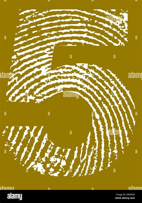 Fingerprint Number 5 Highly Detailed Grunge Number Stock Vector Image Amp Art Alamy