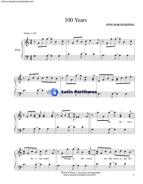 Five For Fighting 100 Years Latin Partituras