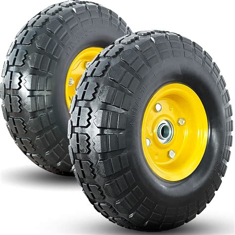 Flat Free Tires 4 10 3 50 4 Solid Rubber Tire And Wheel Assemblies 5 8