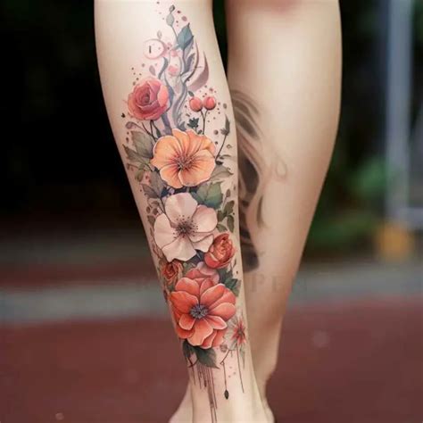 Floral Leg Tattoo Designs Tattoo Build