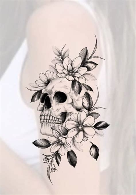 Floral Skull Tattoo Designs