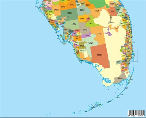 Florida Zip Code Map With Counties – American Map Store, 56% Off