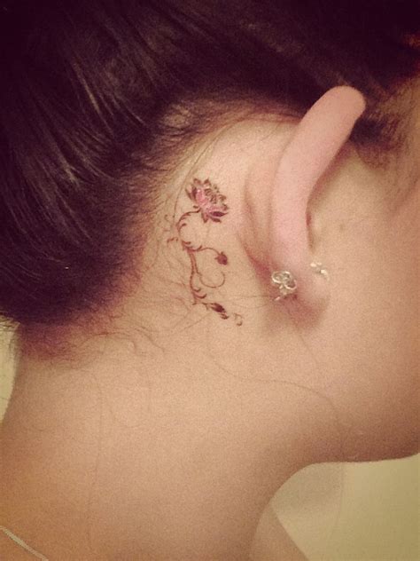 Flower Band Behind Ear Tattoos Flower Tattoo Ear Behind Ear Tattoo