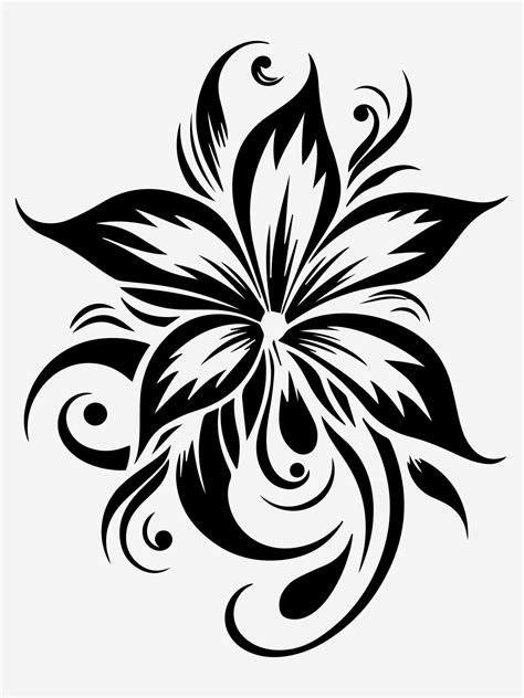 Flower Leaf Tribal Tattoo Design Element 25281303 Vector Art At Vecteezy