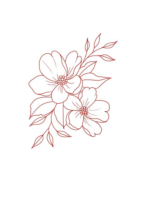 Flower Outline Tattoo Designs