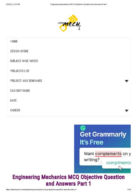 Fluid Mechanics Mcq Objective Question And Answers Part 2