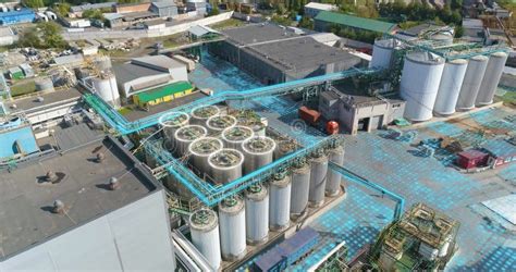 Food Processing Plant Concept Food Processing Plant Aerial View Food