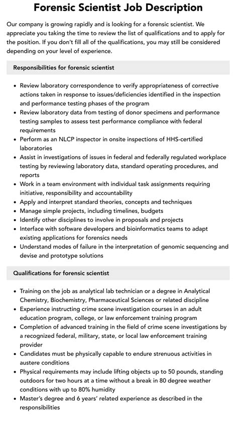 Forensic Science Technician Job Description Salary Skills More