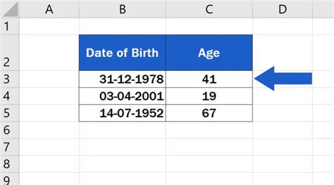 Formula Age In Excel