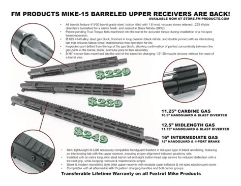 Foxtrot Mike Products Brings Back Mike 15 Gen 1 5 56 Barreled Upper Receiver The Hunting Wire