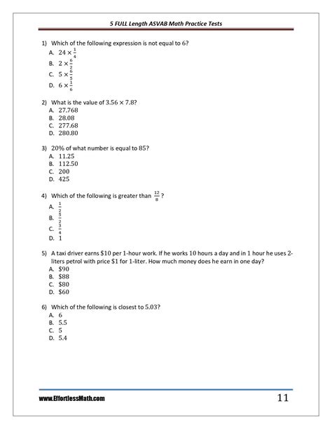 Free Asvab Practice Test 2026 105 Asvab Test Questions
