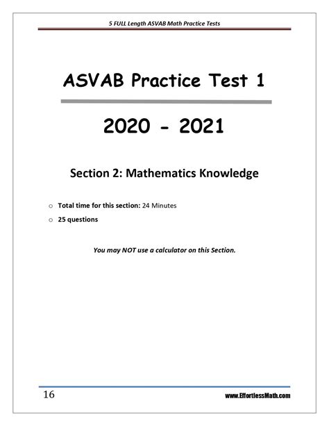 Free Printable Asvab Practice Test Free Printable A Z