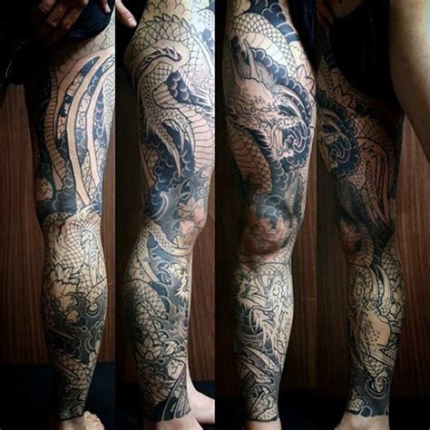 Full Leg Dragon Tattoos