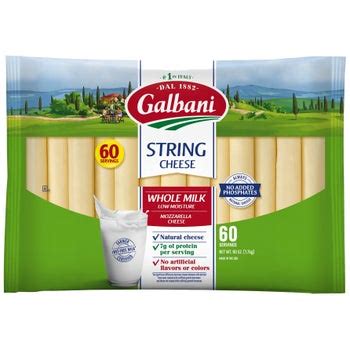 Galbani Whole Milk Mozzarella String Cheese 1 Oz 60 Ct Costco