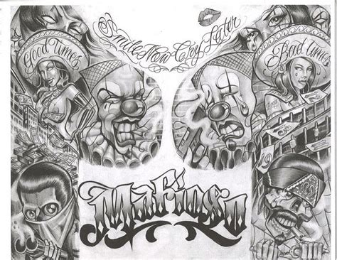 Gangster Chest Tattoos Designs