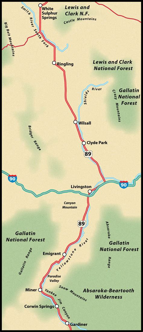 Gardiner To White Sulphur Springs Us Route 89