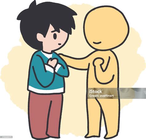 Gentle Reassurance A Supportive Encounter Vector Art Stock Illustration