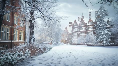 George Washington Educational Campus During The Snowy Winter Winter Nycblizzard Snowzilla