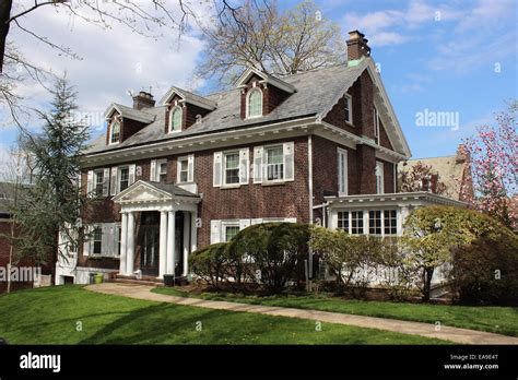 Georgian Revival House Kew Gardens Queens New York Stock Photo