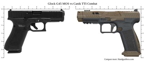 Glock G45 Vs Canik Tti Combat Size Comparison Handgun Hero