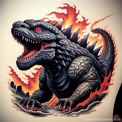 Godzilla Tattoo Drawings Photos
