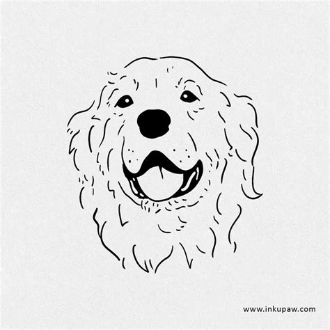 Golden Retriever Outline Tattoo Inku Paw
