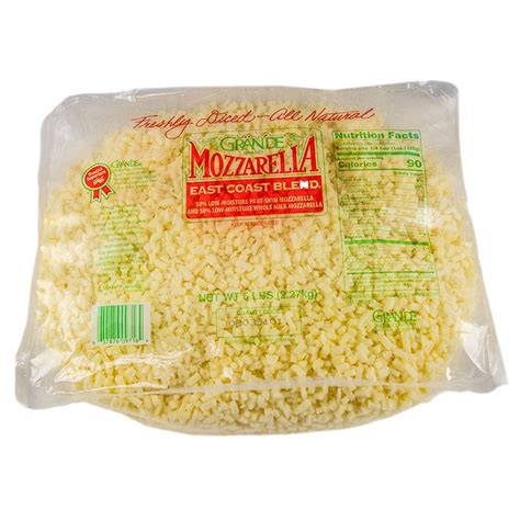 Grande Diced East Coast Mozzarella Cheese Blend 5Lb Grande Diced East Coast Mozzarella Cheese Blend 5Lb