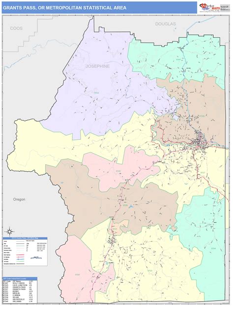 Grants Pass Or Metro Area Wall Map Color Cast Style By Marketmaps Grants Pass Or Metro Area Wall Map Color Cast Style By Marketmaps