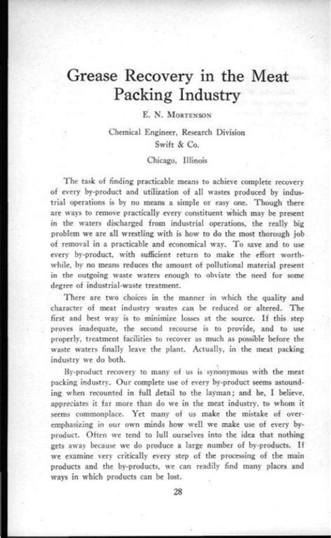 Grease Recovery In The Meat Packing Industry Docslib