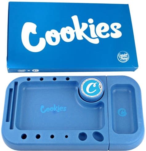Grindertray X Cookies Magnet Rolling Tray With Grinder 4 Aces Wholesale
