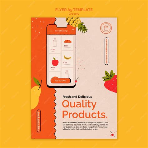 Grocery Delivery Service Print Template Premium Psd