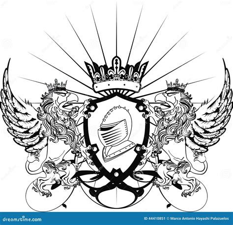 Gryphon Coat Of Arms Tattoo Tshirt2 Stock Vector Illustration Of