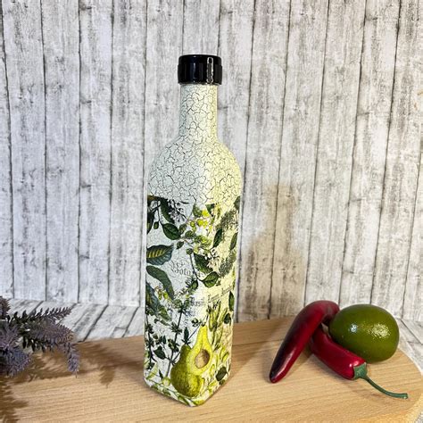 Hand Painted Avocado Oil Dispenser Decoupage Kitchen Decor 500 Ml Etsy