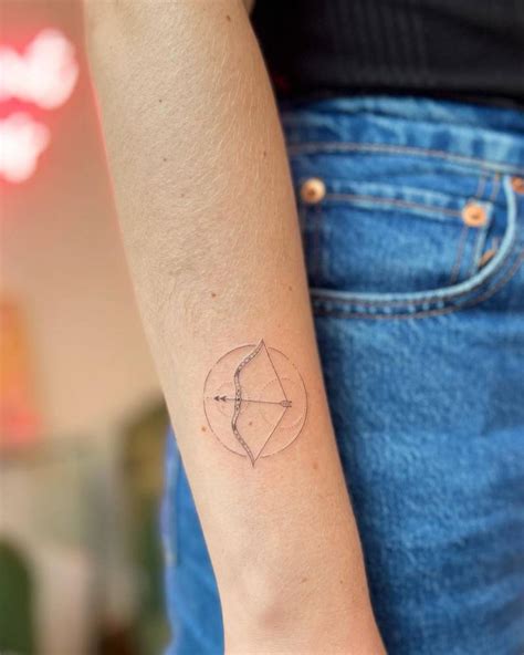 Hand Poked Arrow Tattoo On The Right Forearm