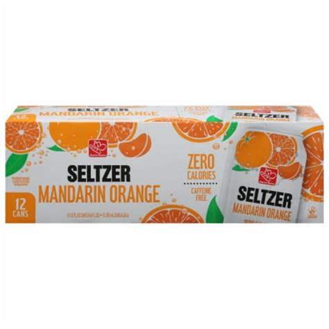 Harris Teeter Mandarin Orange Flavored Seltzer Water Cans 12 Pk 12