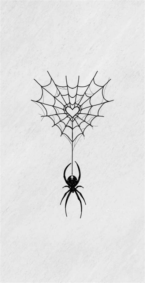 Heart Spider Web Tattoo Idea